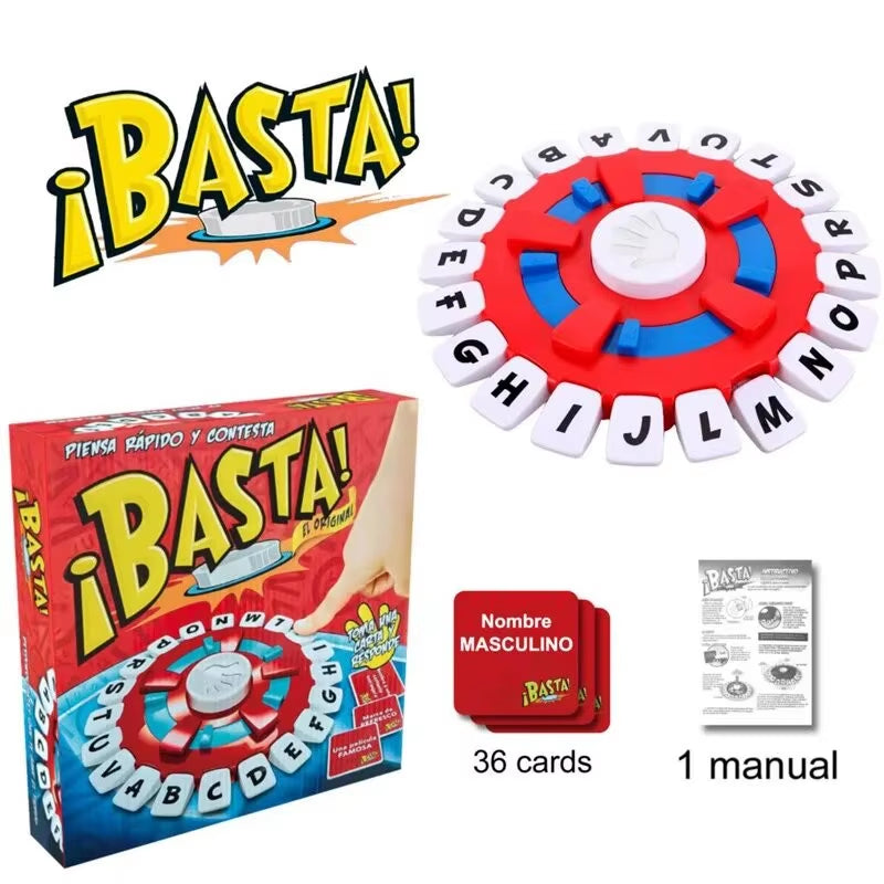 Basta Spanish Word Board Game Fast Paced Letter Vocabulary Game for Family Game Nights, Classroom Learning
