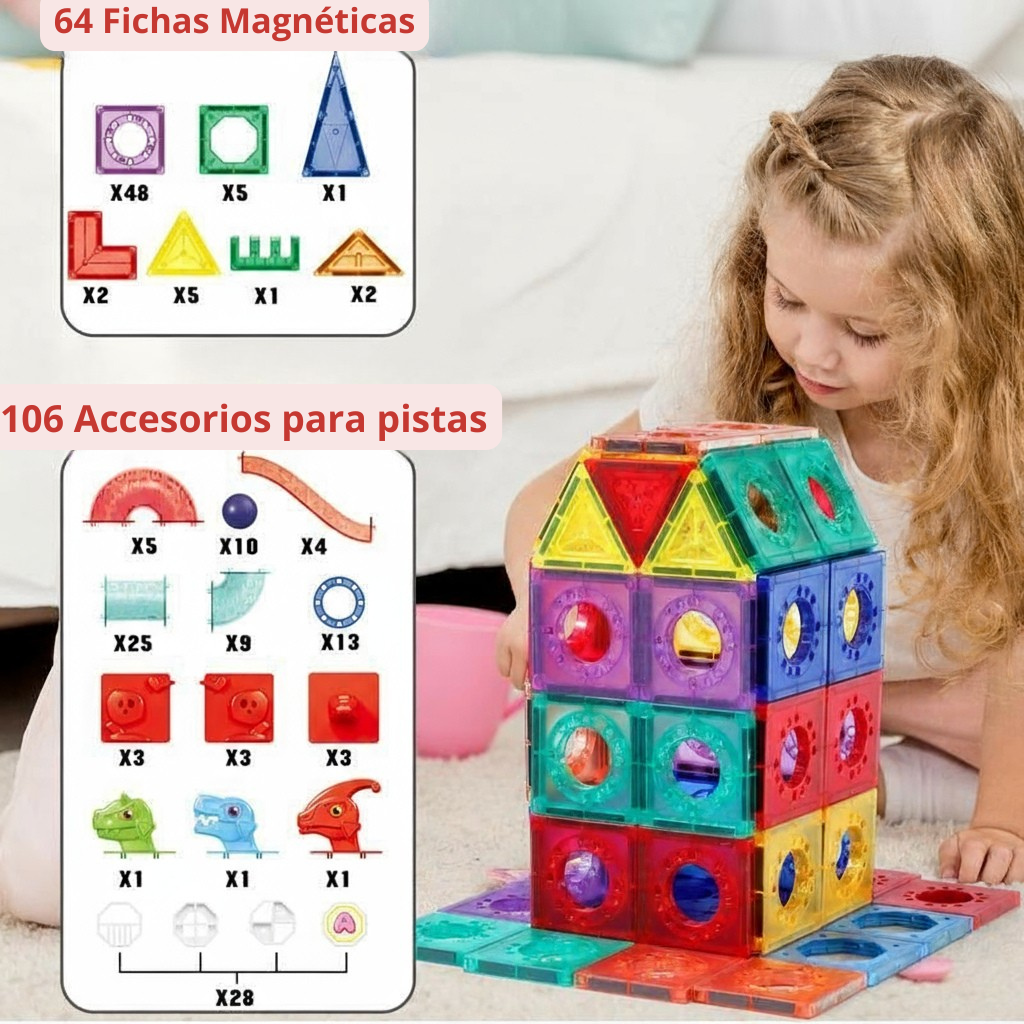 Mega Set Magnético Montessori De Dinosaurio 4D