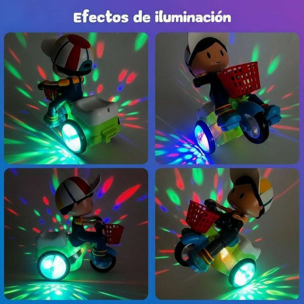 Kids Electric Stunt Tricycle Toy with Lights Music Wiggling Action & Obstacle Avoidance Fun for Toddlers Christmas Gift Idea