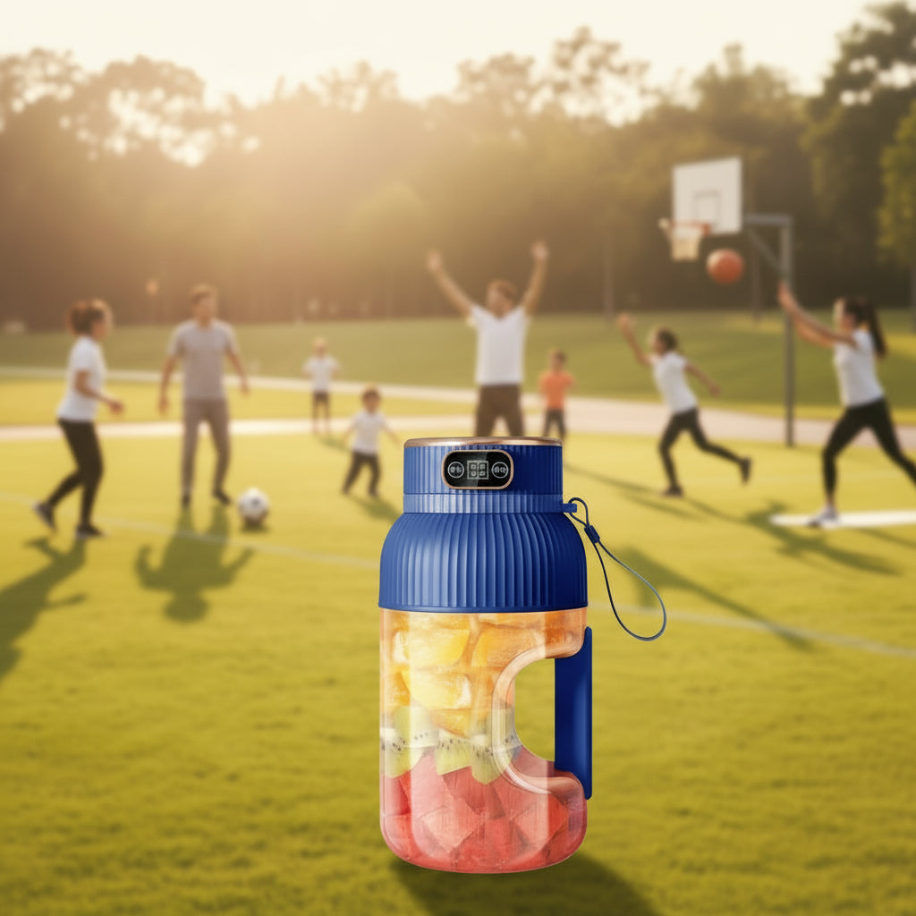 1200ML Electric Wireless Digital Display Mixer Portable Juicer Fruit Smoothie Juice Cup Rechargeable Smoothie Juicer 10 Blade