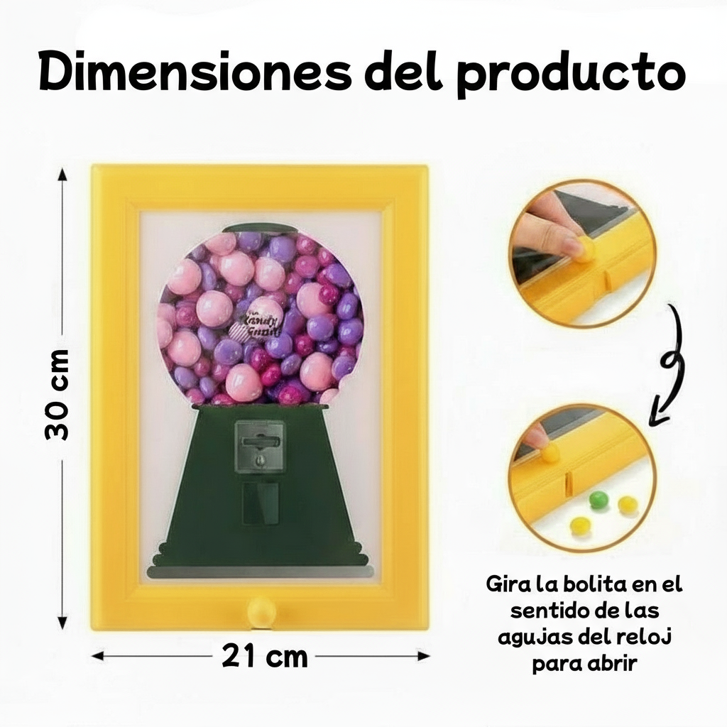 Marco dispensador de caramelos 2 en 1