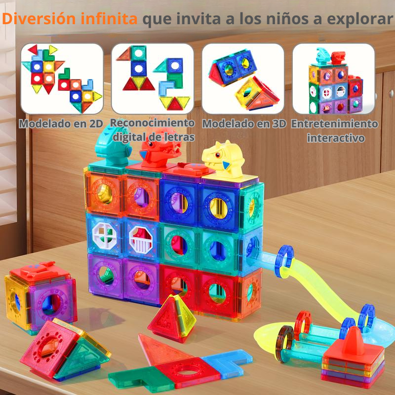 Mega Set Magnético Montessori De Dinosaurio 4D