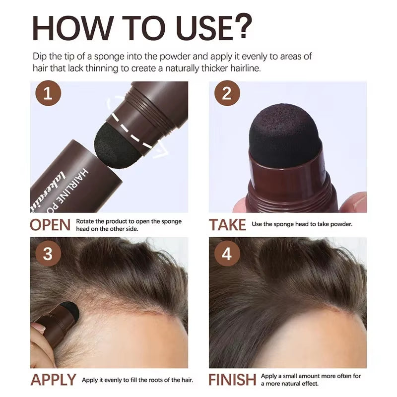 Black Brown Hairline Powder Waterproof Hair Dye Contour Stick Instantly Conceals Hair Root Forehead Clavicle Face Shadow Makeup