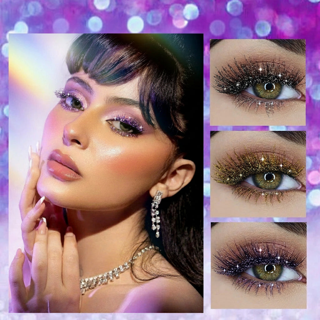 1 PC Diamond Mascara Shining Galaxy Sequins Sweat Proof Glitter Eyelashes Quick Dry Lasting Curling Thick Mascara Shimmer Makeup