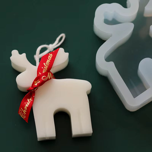Christmas Series Candle Mold DIY Gingerbread Man Elk Aromatherapy Gypsum Crafts Cement Casting Mold Soap Making Christmas Gifts