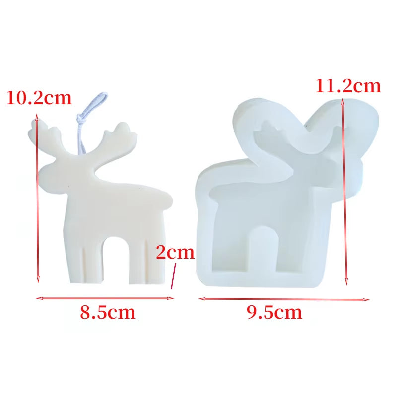 Christmas Series Candle Mold DIY Gingerbread Man Elk Aromatherapy Gypsum Crafts Cement Casting Mold Soap Making Christmas Gifts